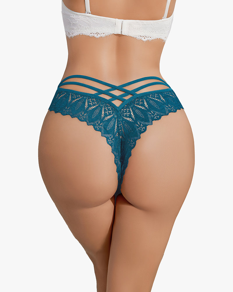 Calyssara – Lace Criss-Cross Cheeky Panties