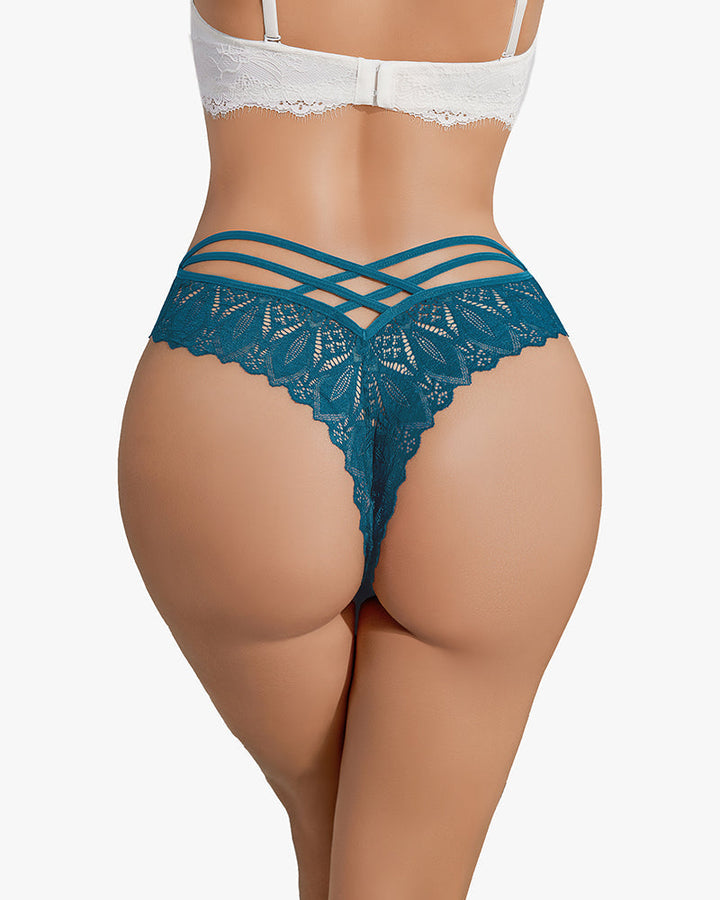 Calyssara – Lace Criss-Cross Cheeky Panties