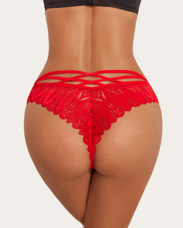 Calyssara – Lace Criss-Cross Cheeky Panties