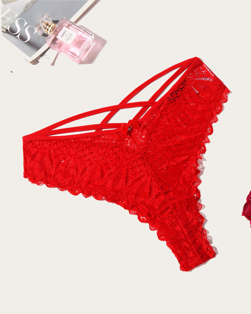 Calyssara – Lace Criss-Cross Cheeky Panties