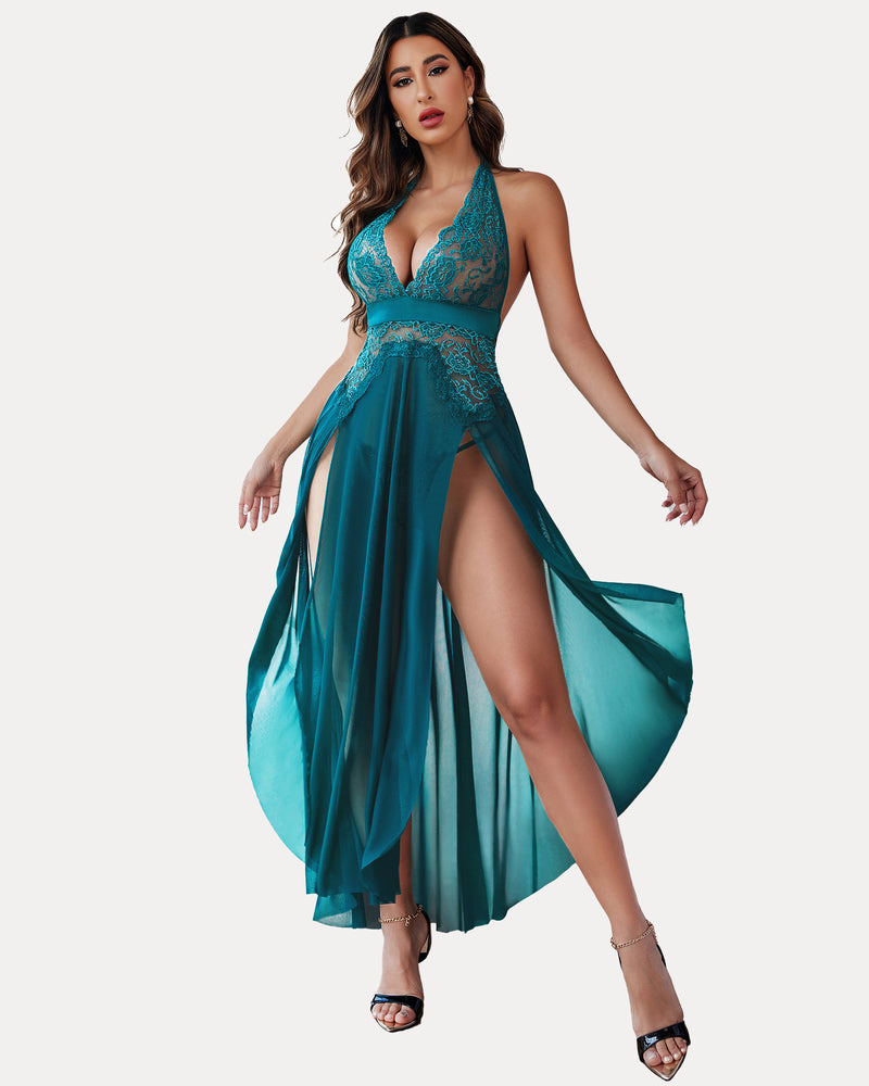 Kaelira – Leopard Deep V Nightwear