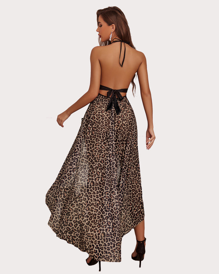 Kaelira – Leopard Deep V Nightwear