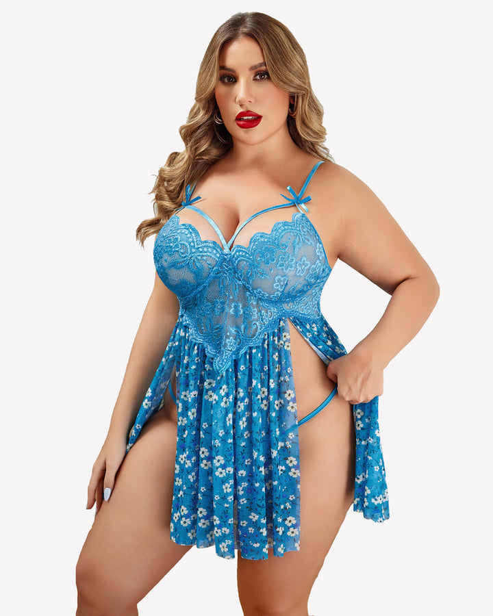 Calyssa – Plus Size Heart Lace Nightdress