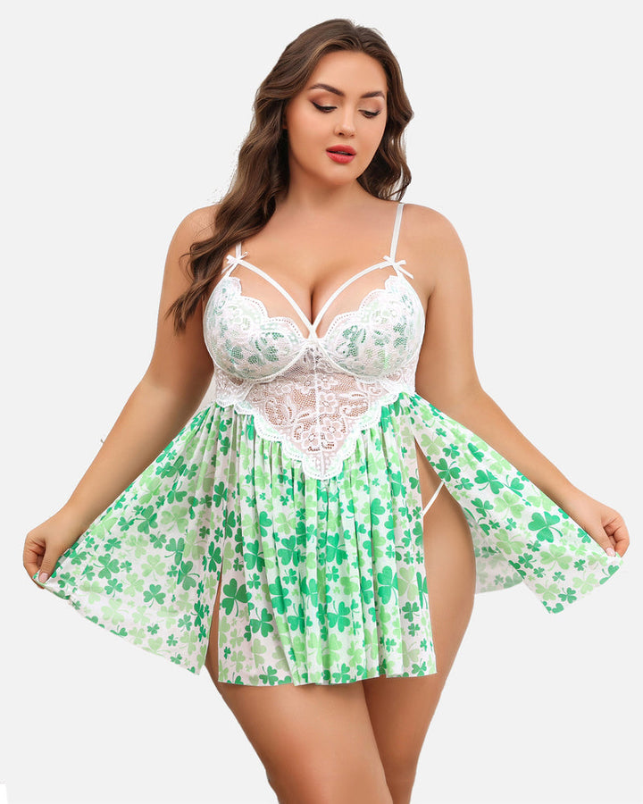 Calyssa – Plus Size Heart Lace Nightdress