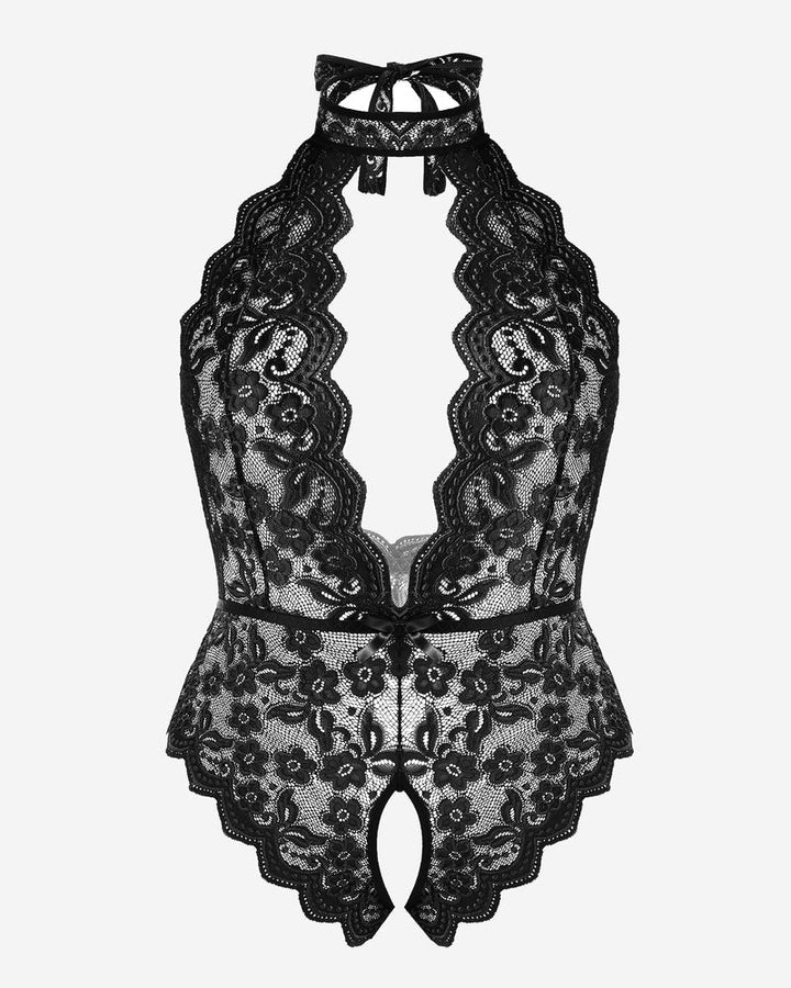 Serenyllith – Plus Size Lace Halter Teddy