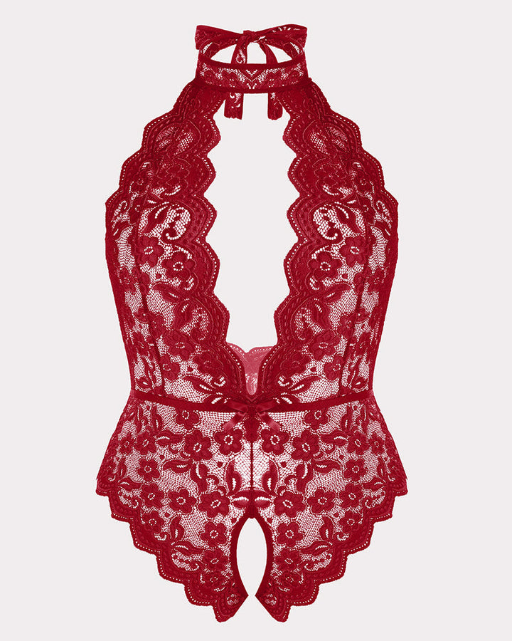 Serenyllith – Plus Size Lace Halter Teddy