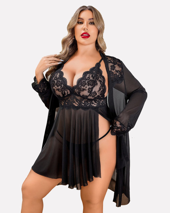Evarielle – Plus Size Exotic Lace Lingerie Set