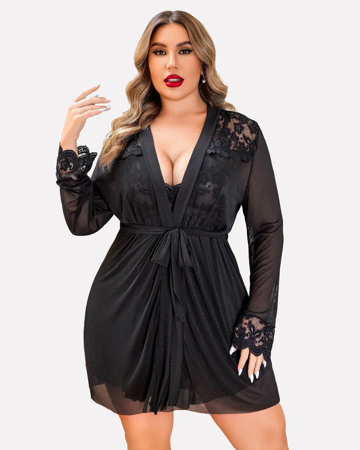 Evarielle – Plus Size Exotic Lace Lingerie Set