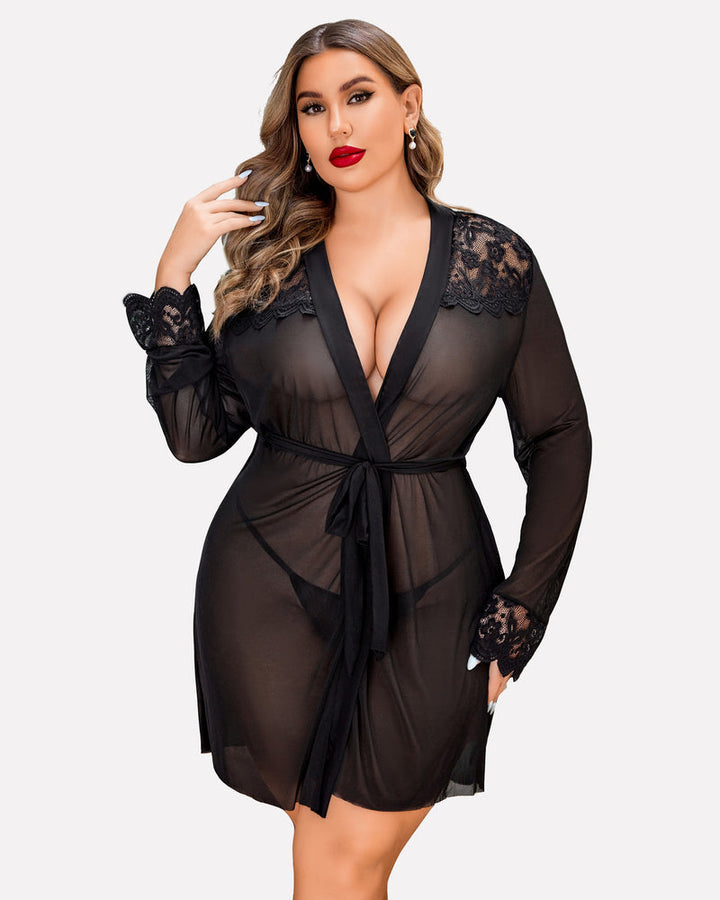 Evarielle – Plus Size Exotic Lace Lingerie Set