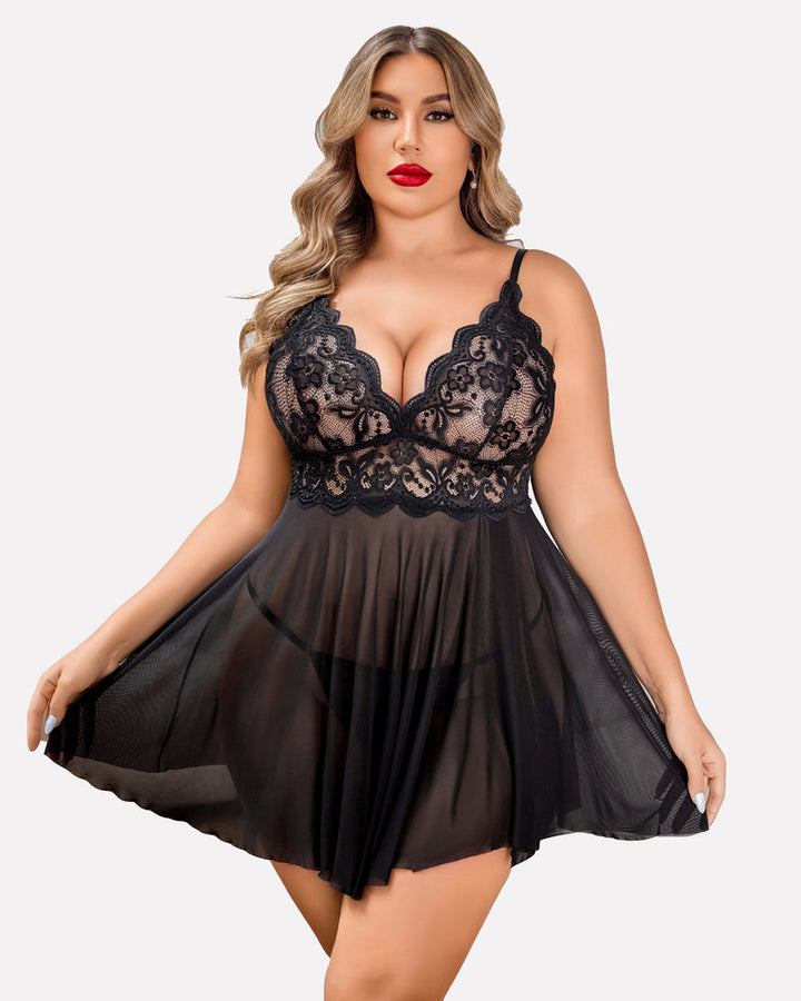 Evarielle – Plus Size Exotic Lace Lingerie Set
