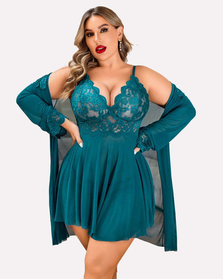 Evarielle – Plus Size Exotic Lace Lingerie Set