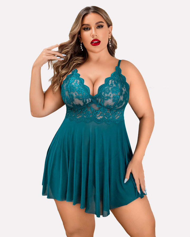 Evarielle – Plus Size Exotic Lace Lingerie Set