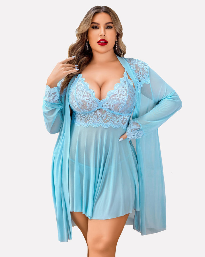 Evarielle – Plus Size Exotic Lace Lingerie Set