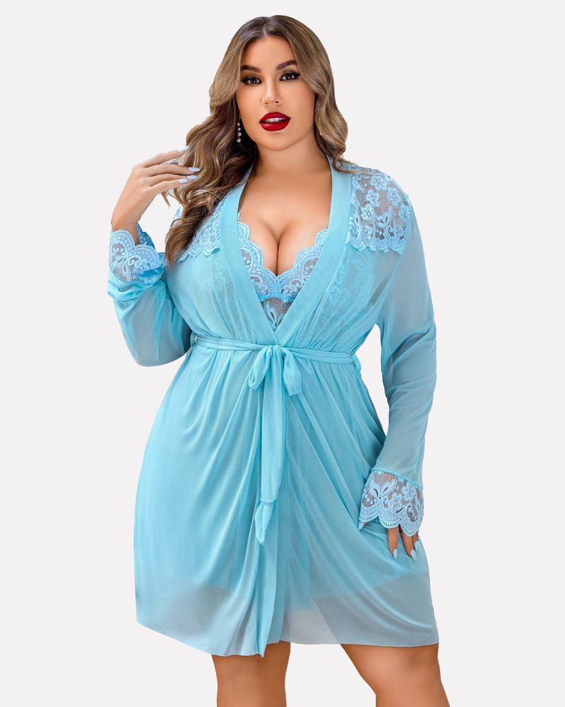 Evarielle – Plus Size Exotic Lace Lingerie Set