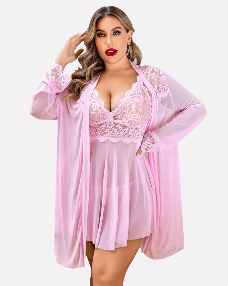 Evarielle – Plus Size Exotic Lace Lingerie Set
