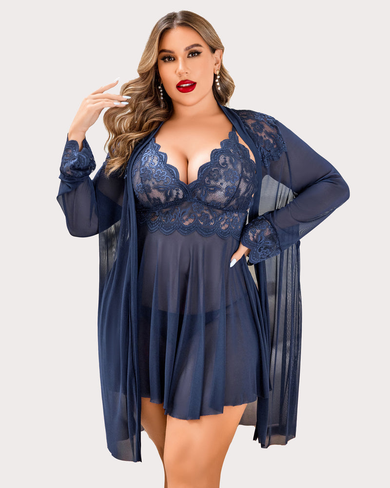 Evarielle – Plus Size Exotic Lace Lingerie Set