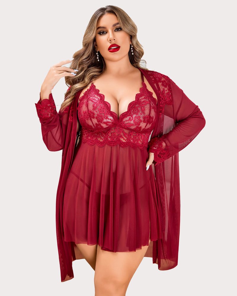 Evarielle – Plus Size Exotic Lace Lingerie Set