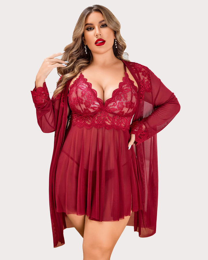 Evarielle – Plus Size Exotic Lace Lingerie Set