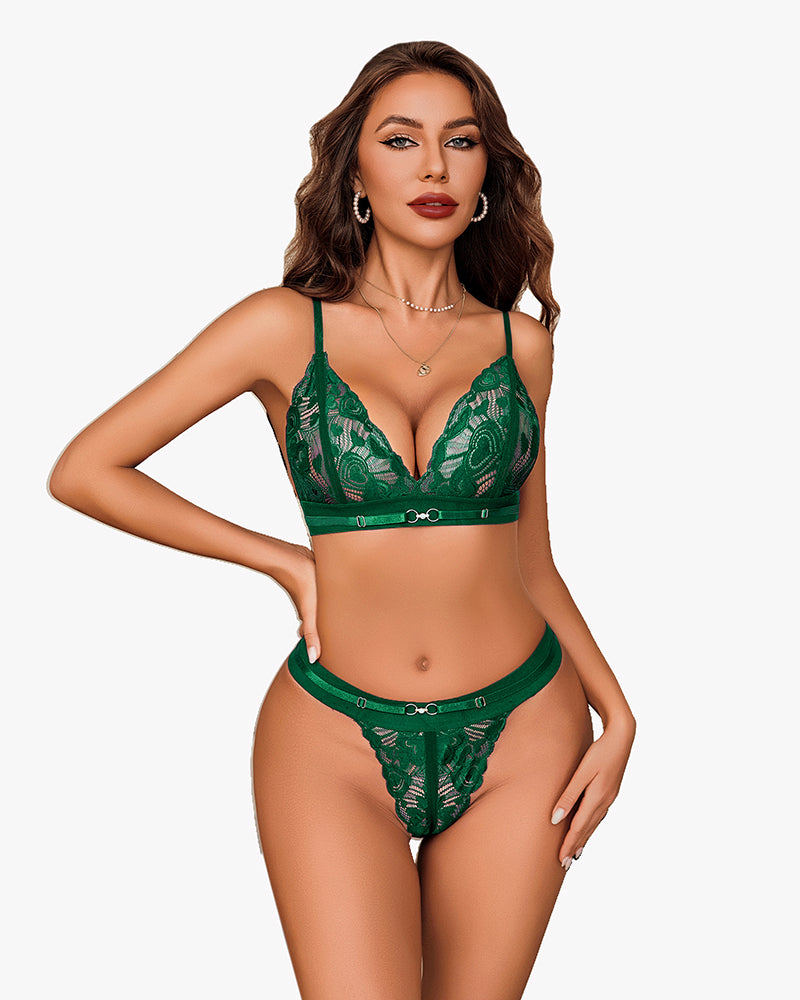 Elandra – Floral Lace Bra & Panty Set