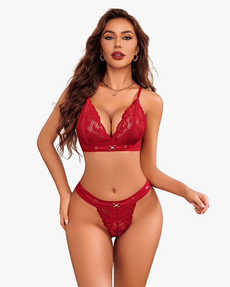 Elandra – Floral Lace Bra & Panty Set