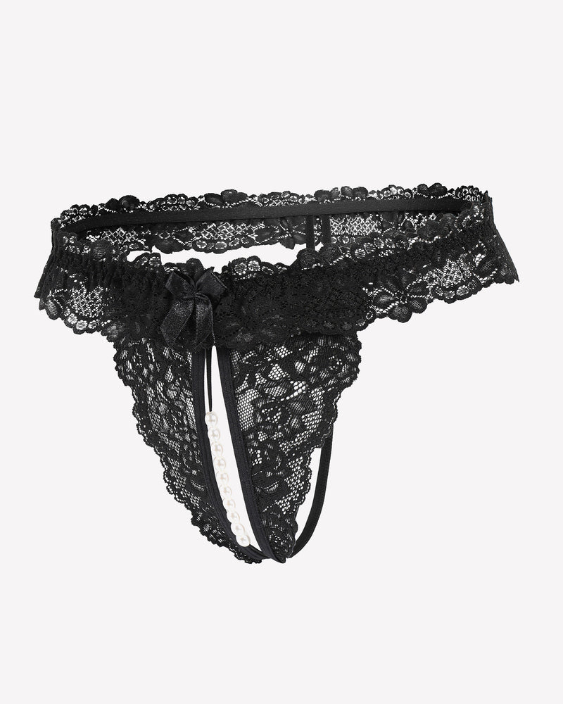 Valerindra – Lace Low-Waist Pearl Thongs