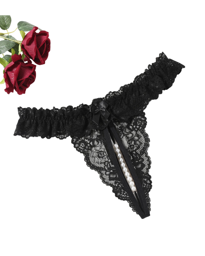 Valerindra – Lace Low-Waist Pearl Thongs