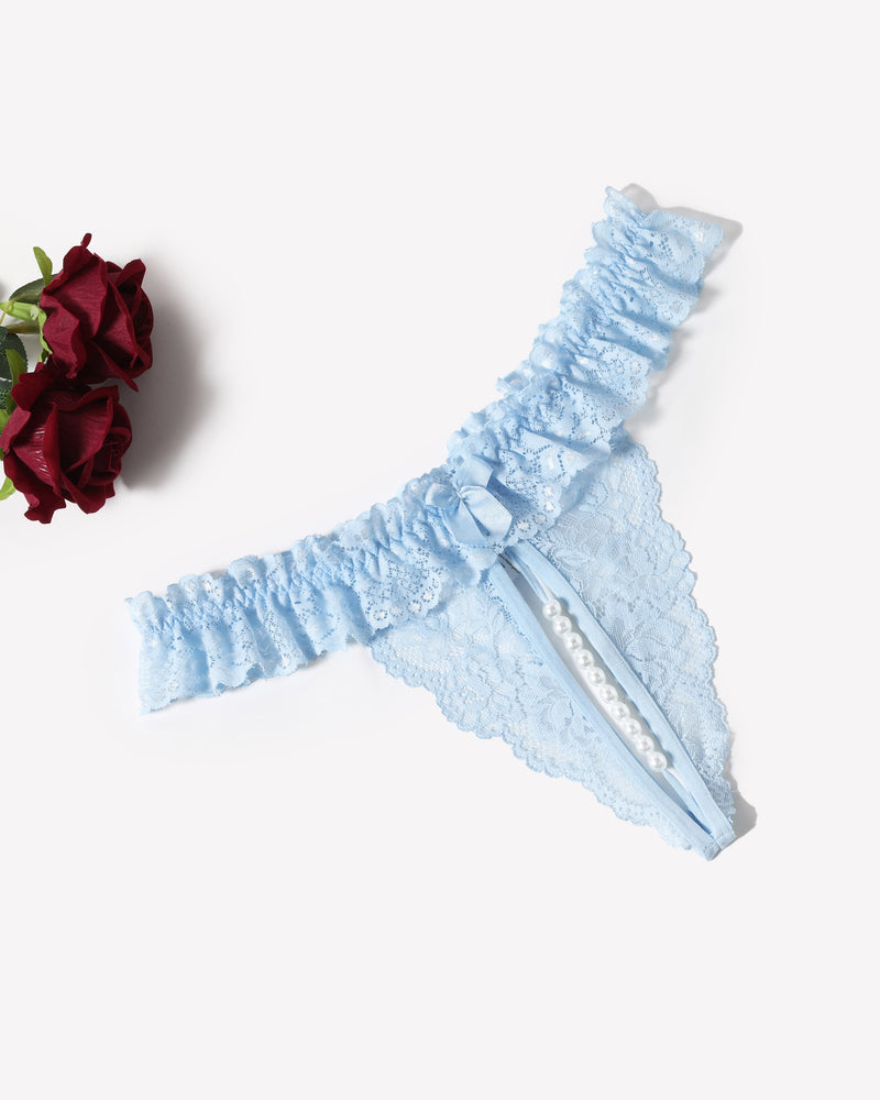 Valerindra – Lace Low-Waist Pearl Thongs