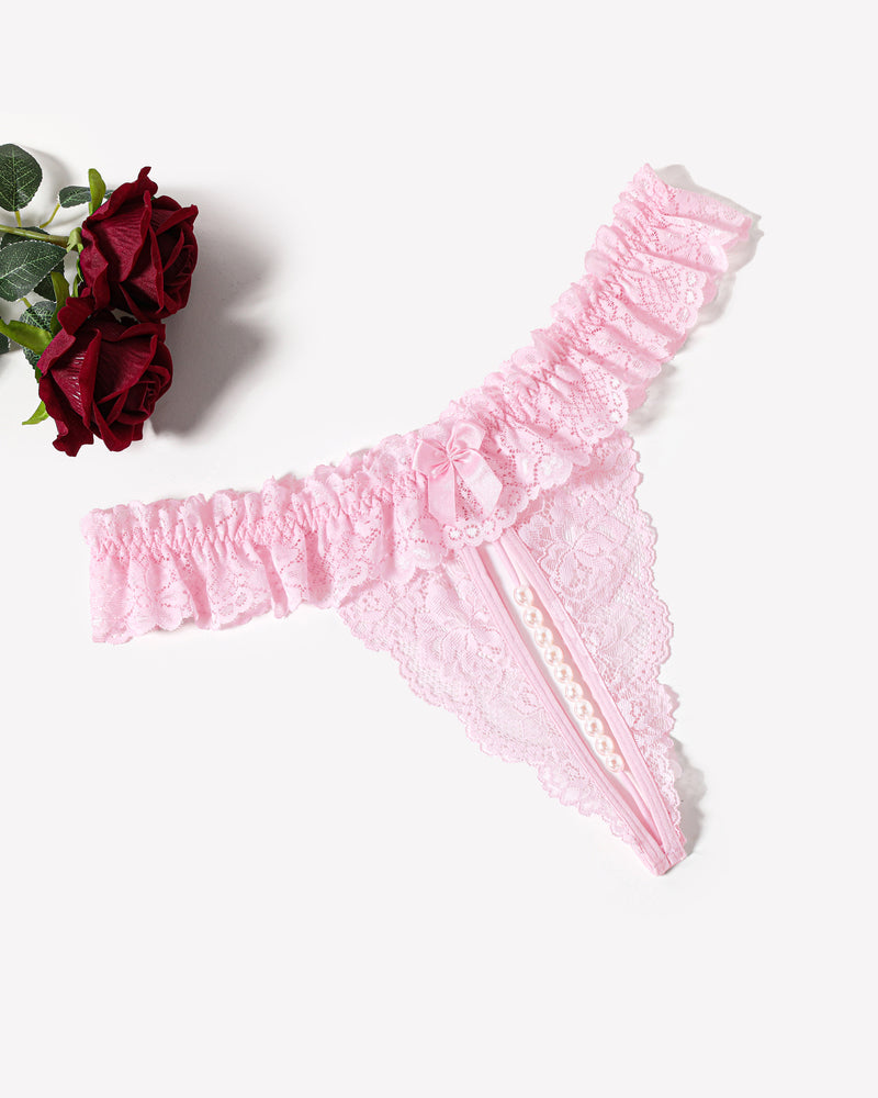 Valerindra – Lace Low-Waist Pearl Thongs