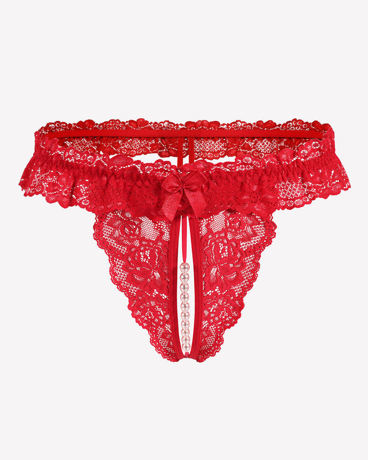 Valerindra – Lace Low-Waist Pearl Thongs