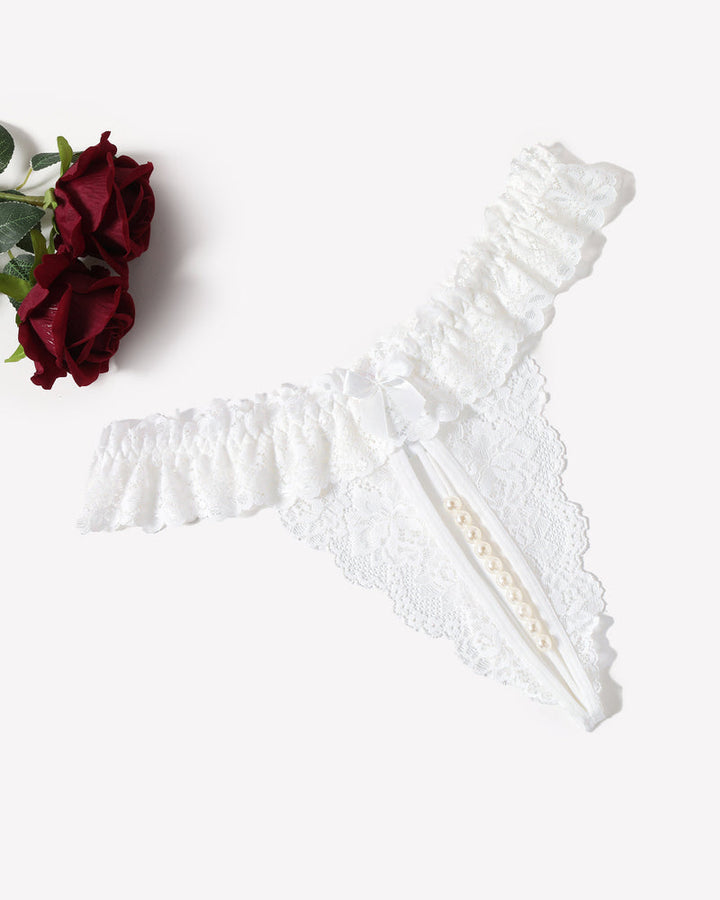 Valerindra – Lace Low-Waist Pearl Thongs
