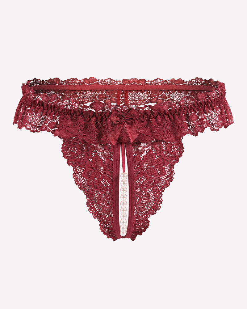 Valerindra – Lace Low-Waist Pearl Thongs