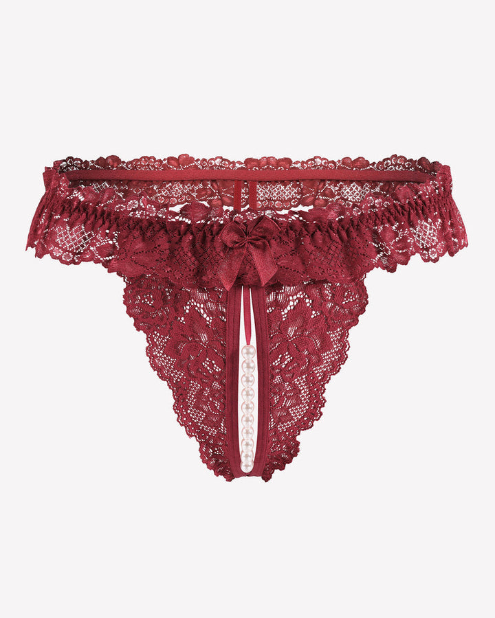 Valerindra – Lace Low-Waist Pearl Thongs