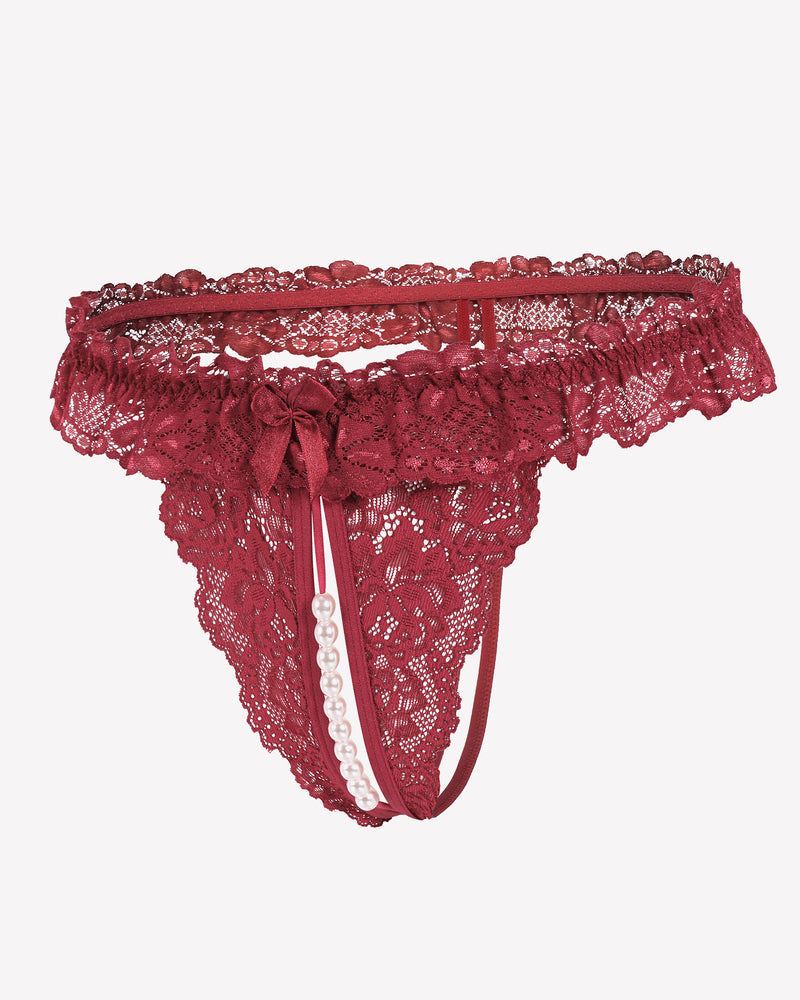 Valerindra – Lace Low-Waist Pearl Thongs