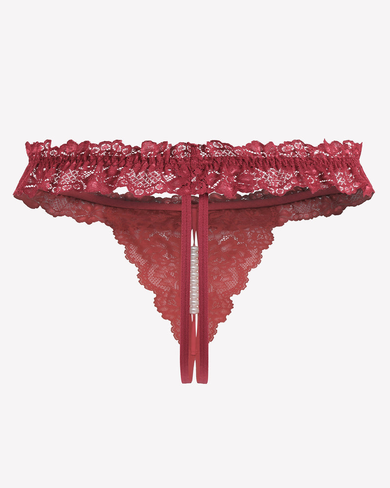 Valerindra – Lace Low-Waist Pearl Thongs