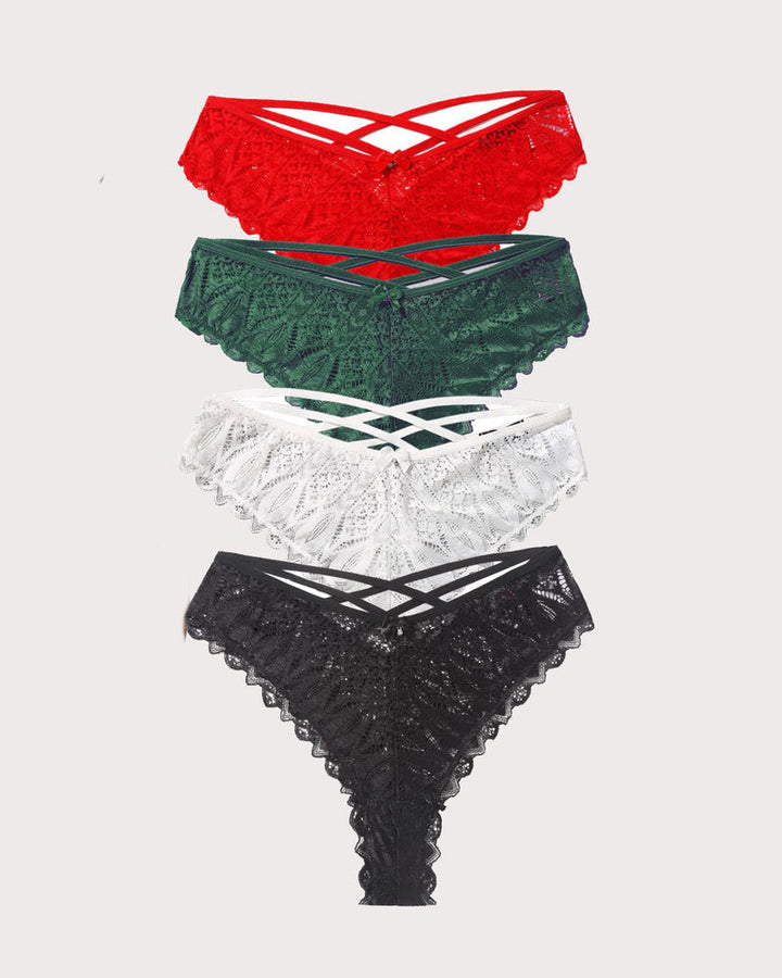 Calyssara – Lace Criss-Cross Cheeky Panties