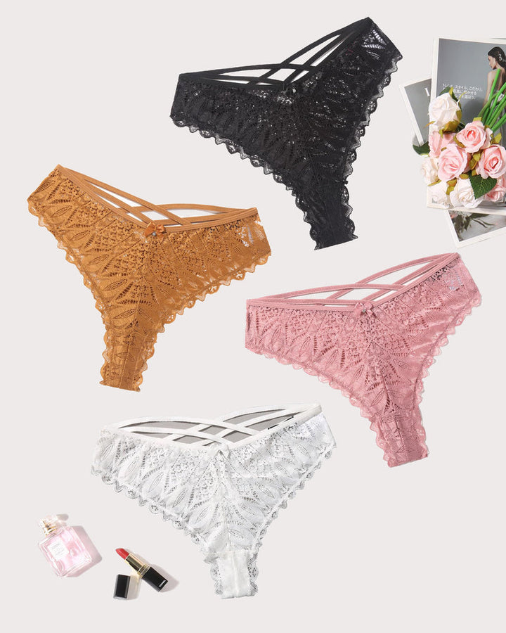 Calyssara – Lace Criss-Cross Cheeky Panties