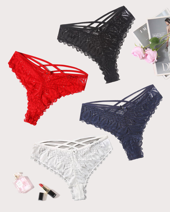 Calyssara – Lace Criss-Cross Cheeky Panties