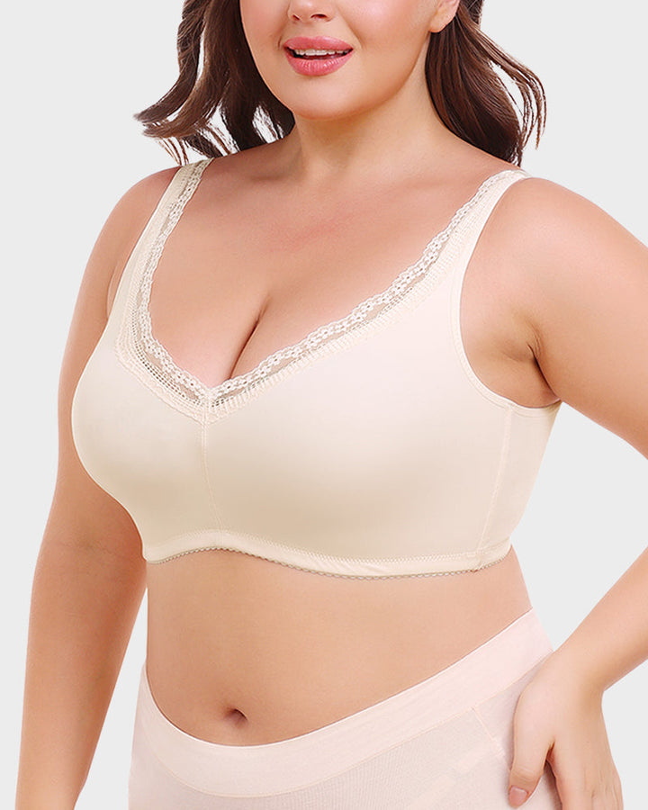 Auriviannea – Full Coverage Lace Trim Minimizer Bra