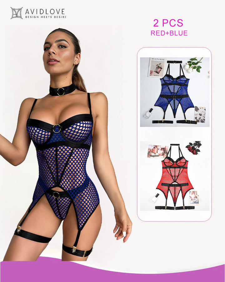 Lunara – Fishnet Mesh Corset Bustier