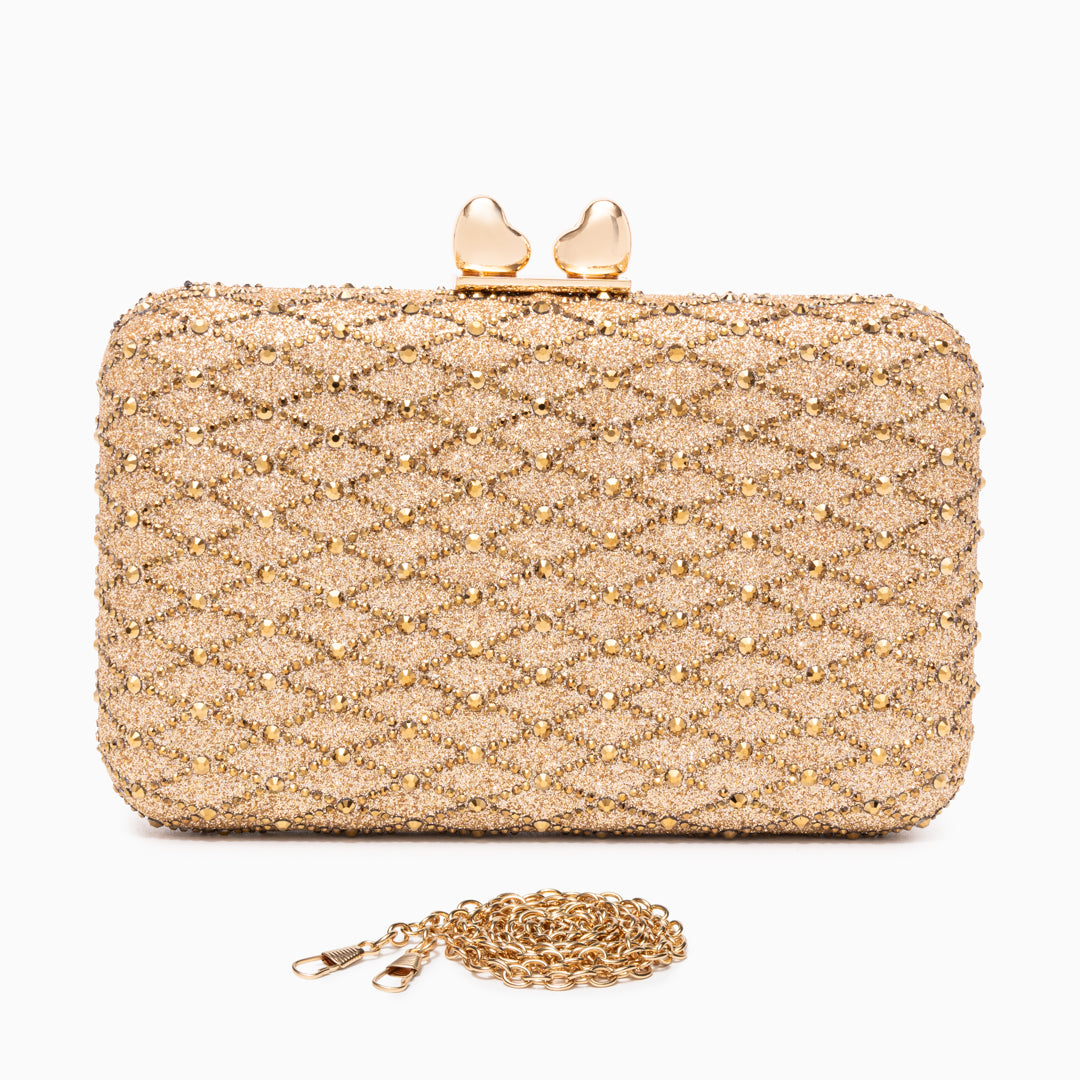 Midnight Lattice Clutch Bag