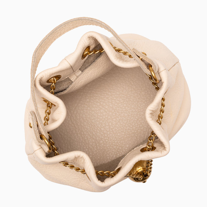 Sameera Leather Drawstring Bucket Bag
