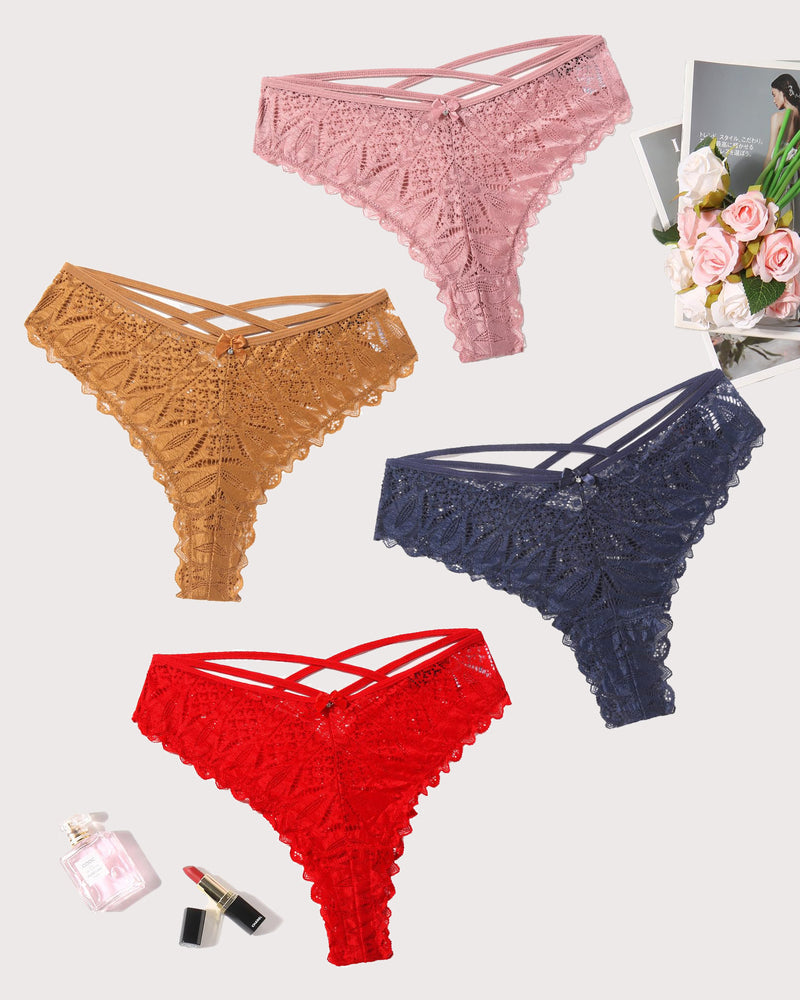Calyssara – Lace Criss-Cross Cheeky Panties