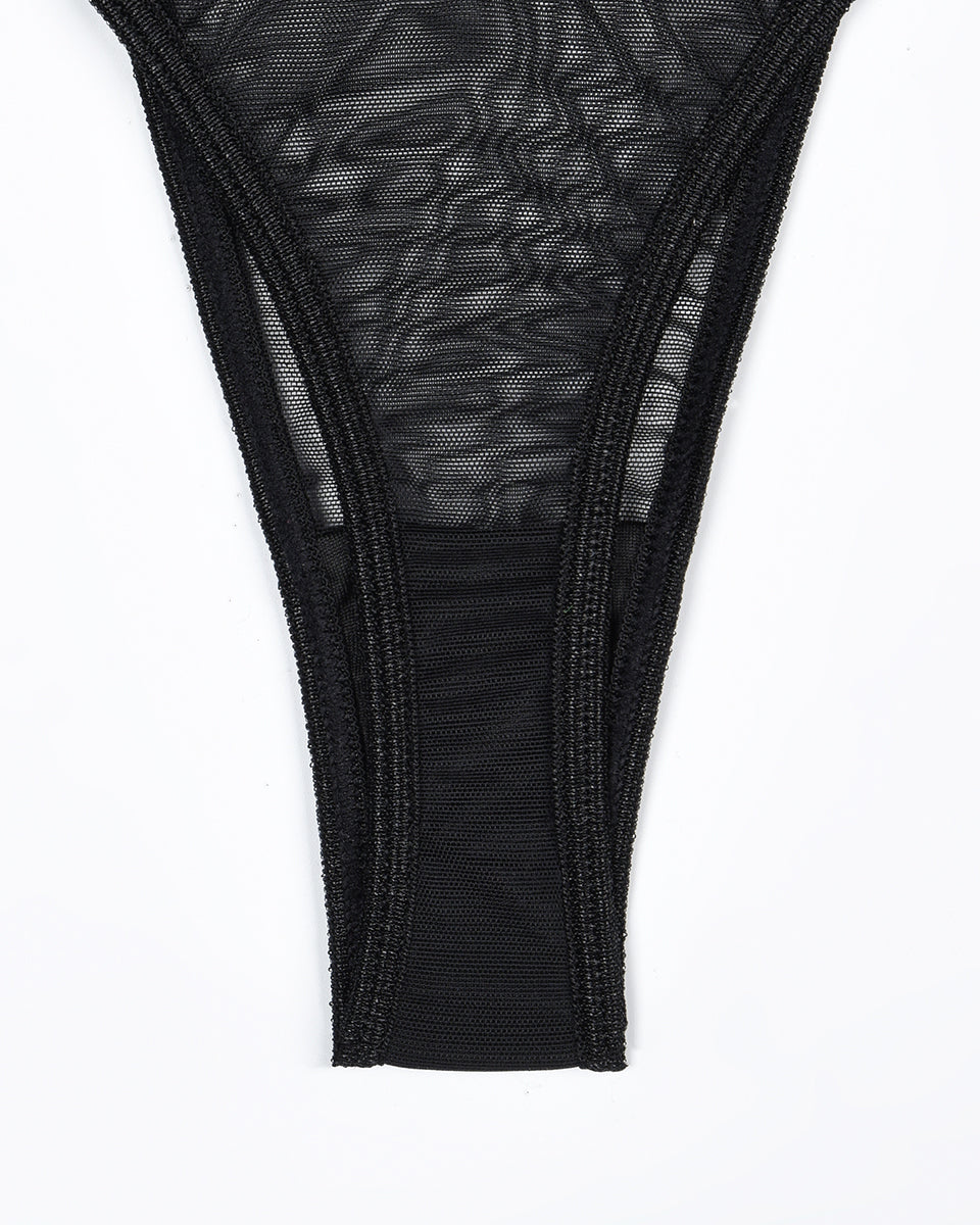 Marivienne – Four-Piece Sheer Mesh Lingerie Set