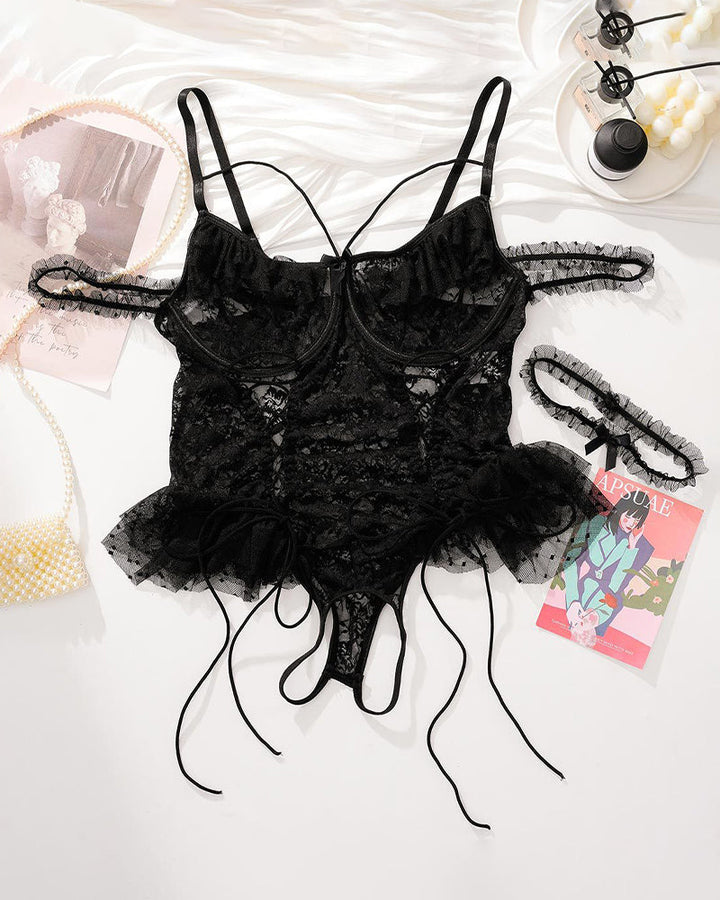 Lunariah – Plus Size Sheer Lace Bodysuit