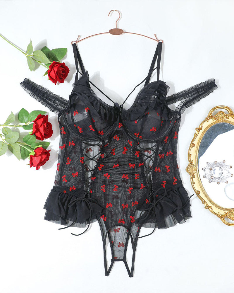 Lunariah – Plus Size Sheer Lace Bodysuit