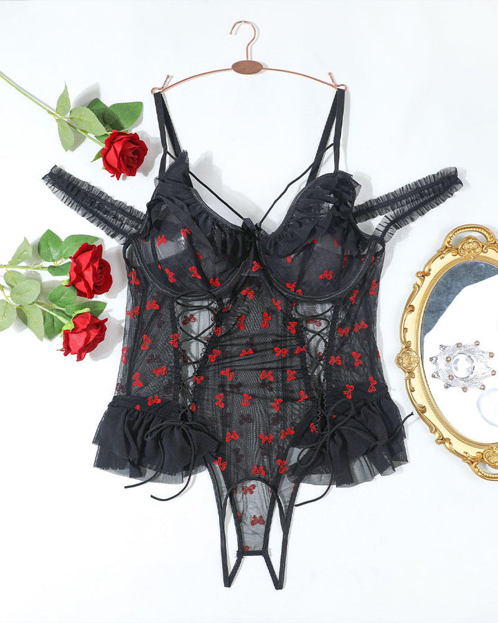 Lunariah – Plus Size Sheer Lace Bodysuit
