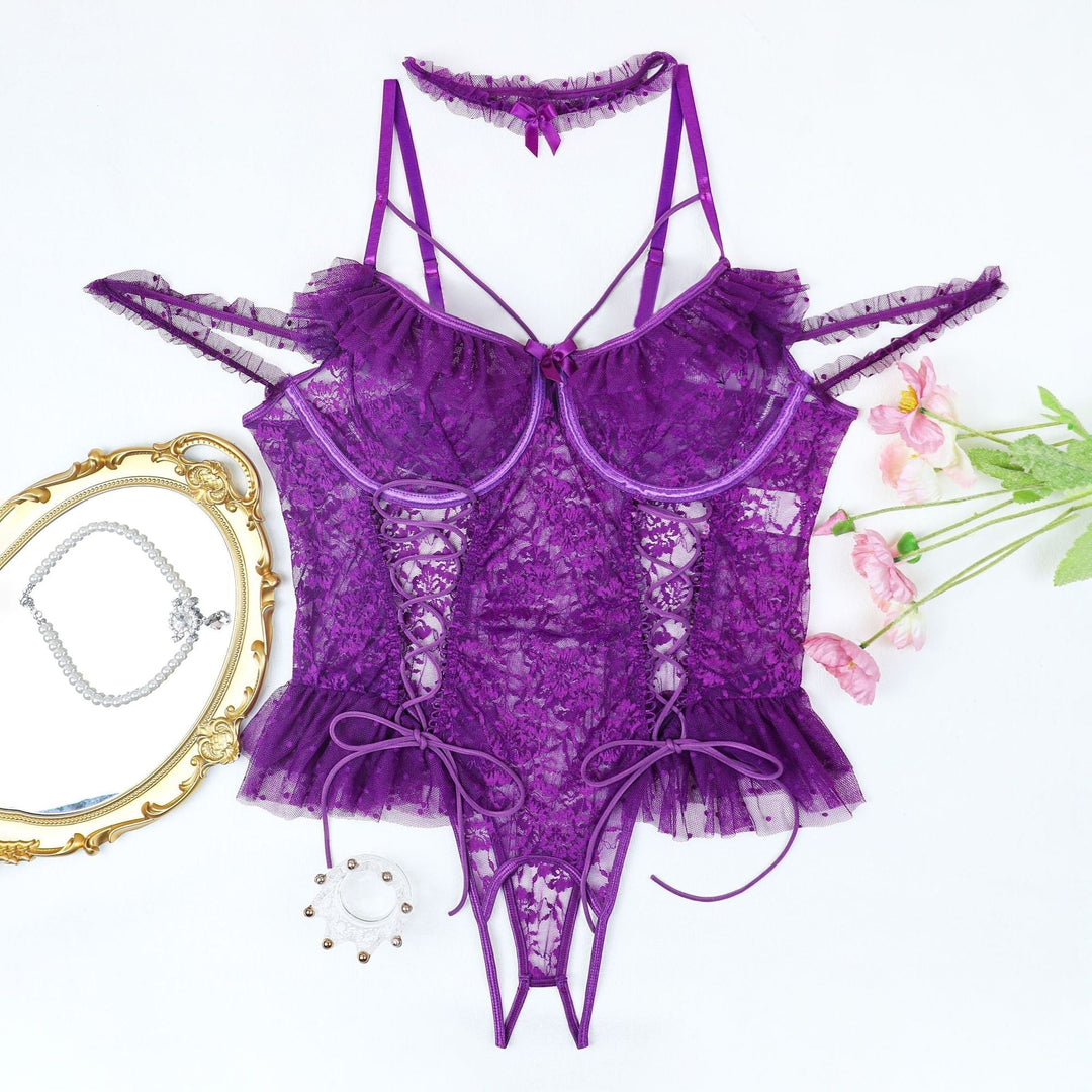 Lunariah – Plus Size Sheer Lace Bodysuit