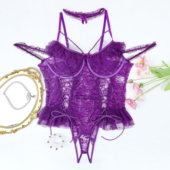 Lunariah – Plus Size Sheer Lace Bodysuit