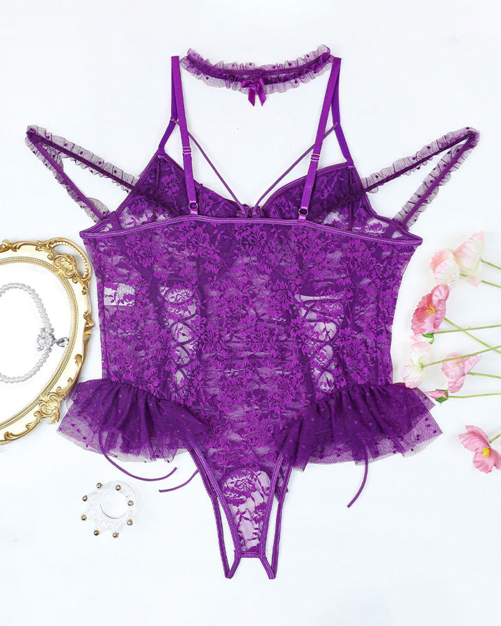 Lunariah – Plus Size Sheer Lace Bodysuit