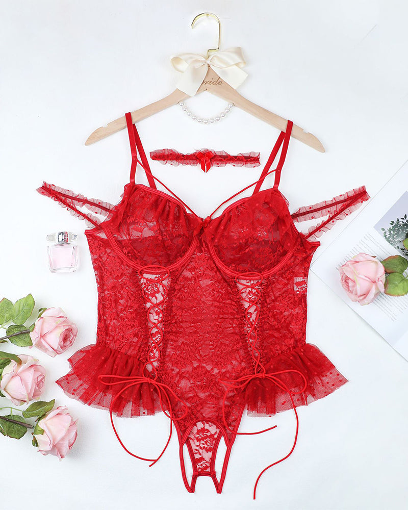 Lunariah – Plus Size Sheer Lace Bodysuit